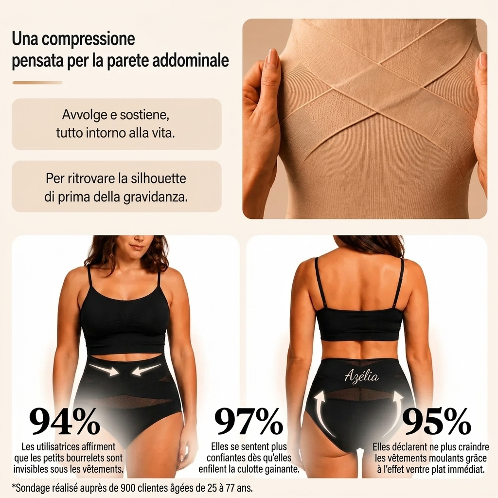 Culotte gainante à bande croisée 360°