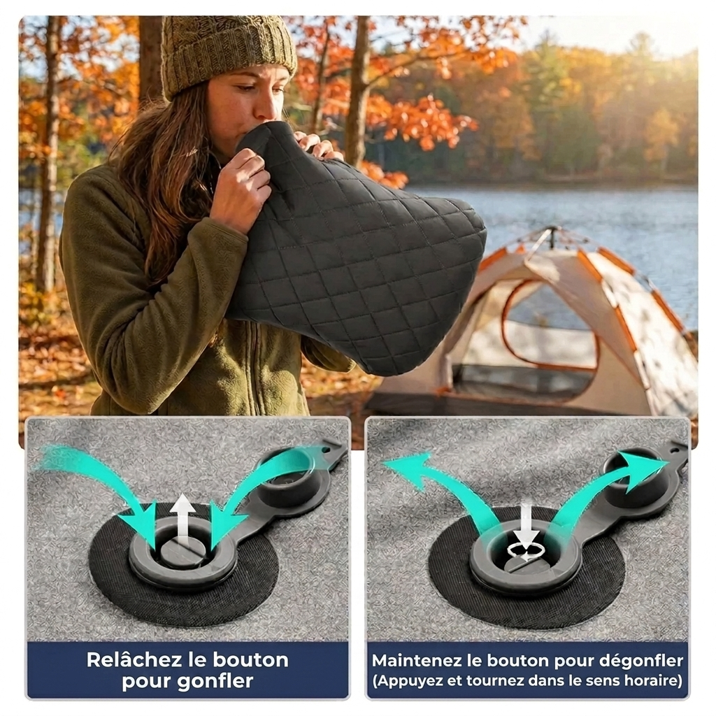 Oreillers de Matelas Gonflable et compact